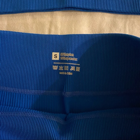 Blue Ribbed 2 Piece Workout Set - Picture 8 of 8